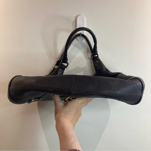 COLE HAAN Large Baguette Shaped With 3 Compartments Gold Hardware Shoulder  Bag - Picture 9 of 16